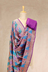 violet dupatta, purple dupatta, banarasi dupatta, silk dupatta, wedding dupatta, indian dupatta, handloom dupatta, bridal duaptta