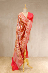 Pink dupatta, orange dupatta, banarasi dupatta, silk dupatta, wedding dupatta, indian dupatta, handloom dupatta, bridal duaptta