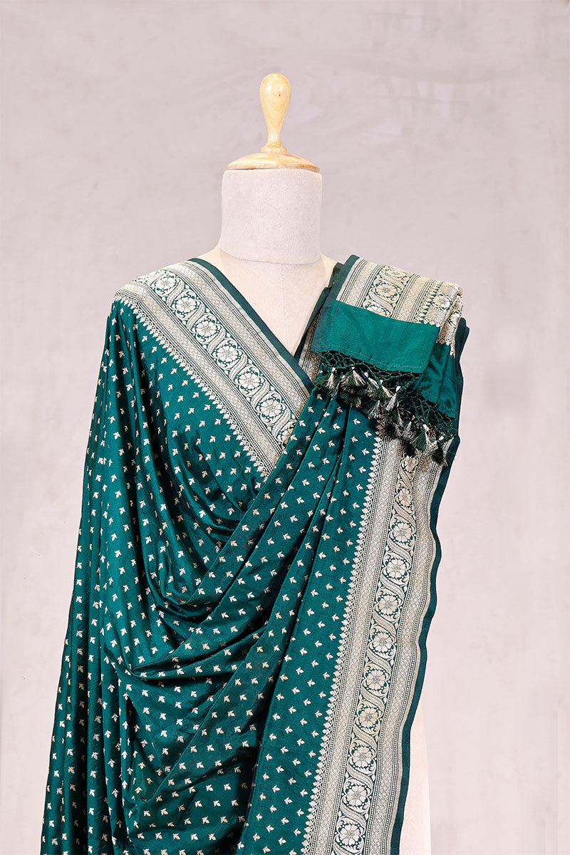 Emerald Green Banarasi Silk Dupatta