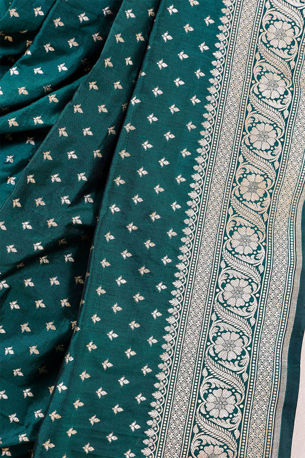 Emerald Green Banarasi Silk Dupatta