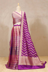 Purple Banarasi Bridal Lehenga with Geometrical Rangkat Work