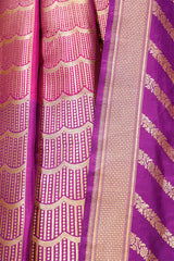 Purple Banarasi Bridal Lehenga with Geometrical Rangkat Work