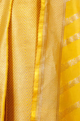 Yellow Banarasi Bridal Lehenga with Geometrical Floral Work