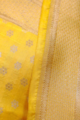 Yellow Banarasi Bridal Lehenga with Geometrical Floral Work