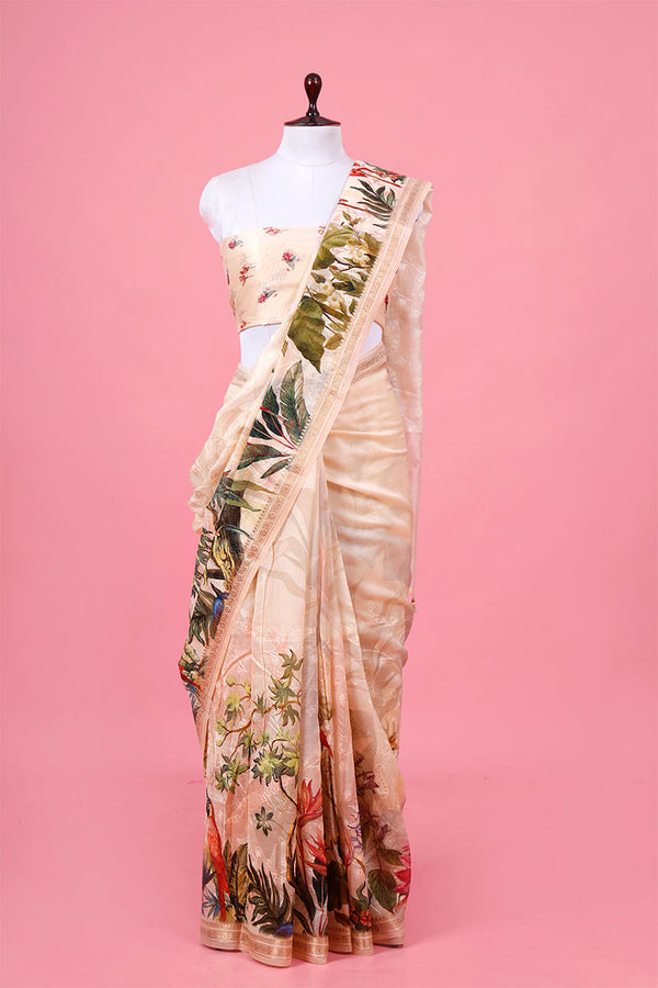 tan yellow saree, chanderi saree​, chanderi silk saree​, chanderi silk​