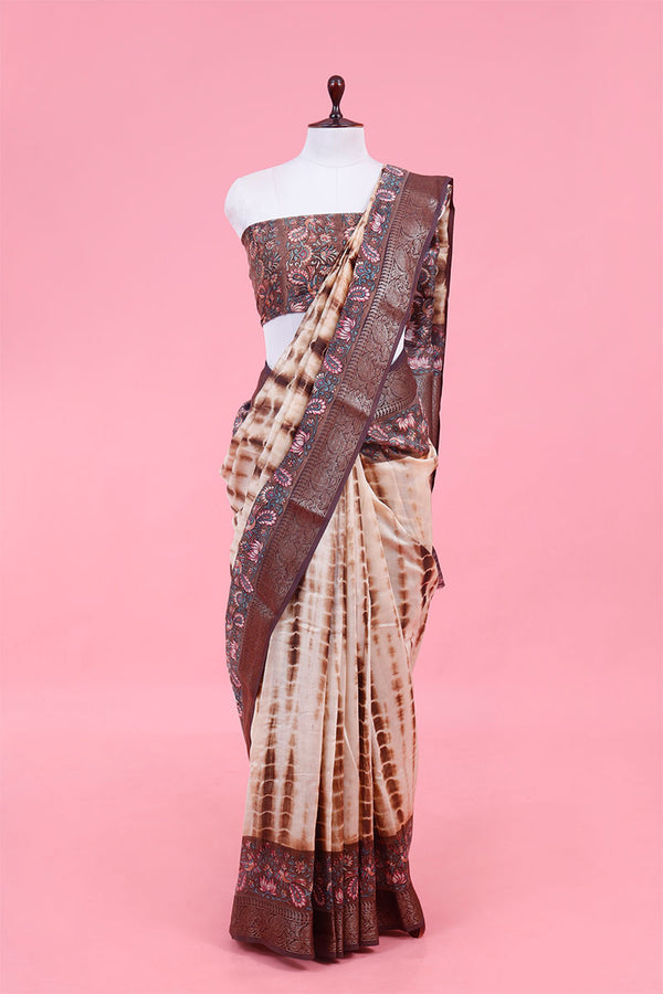 Buy Brown Chanderi Saree Online