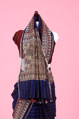 Kantha Embroidered Chanderi Silk Saree