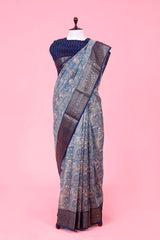 Buy Blue Chanderi Silk Saree Online