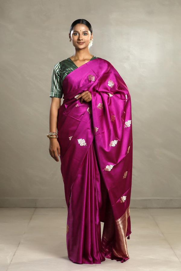 magenta pink saree, Banarasi Silk Saree, Banarasi saree, pure silk saree, wedding saree, party wear saree​