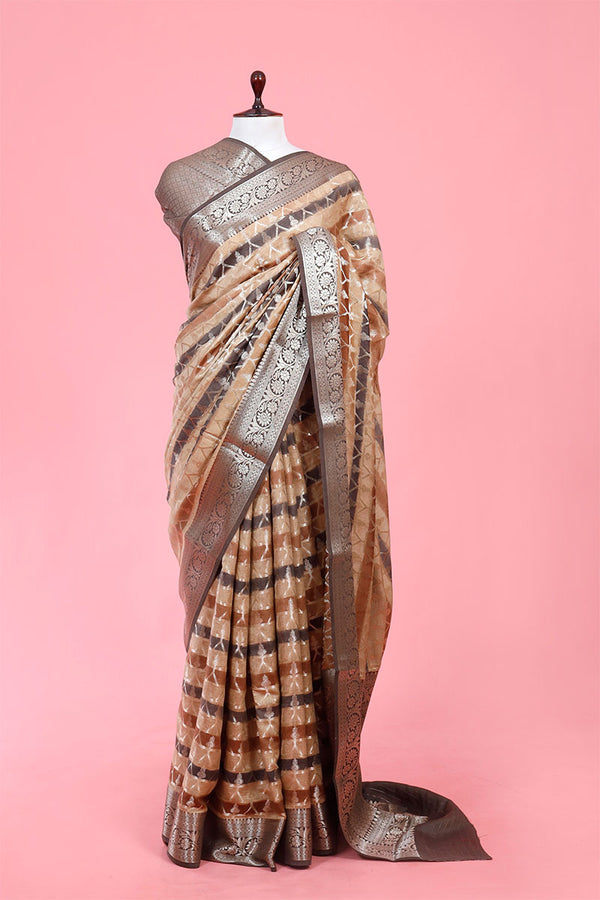 Buy Brown Chiniya Silk Sarees Online