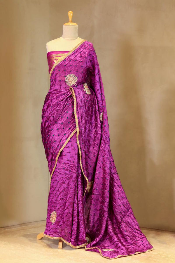 Banarasi Silk Saree, Banarasi saree, silk saree, Purple Saree saree, wedding saree, party wear saree​