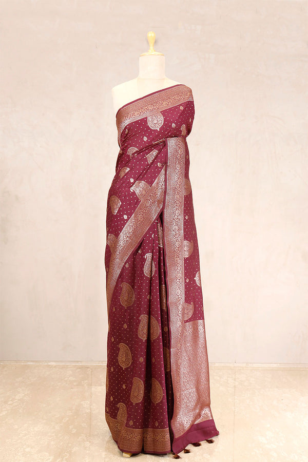 chiniya silk saree,Brown saree, banarasi saree, festive wear saree, wedding saree