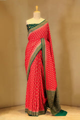 Crepe Saree, Crepe silk saree, silk saree, Red saree, wedding saree, party wear saree​