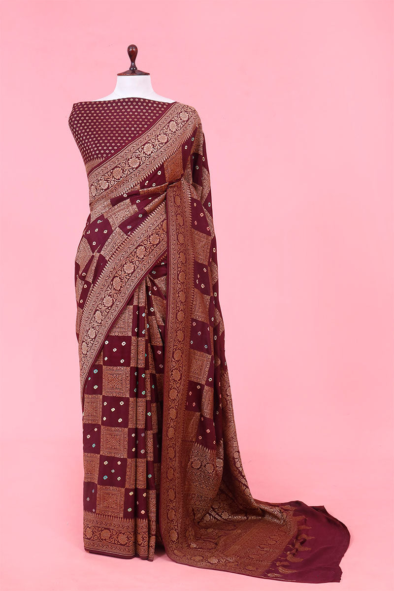 saree, brown saree, bandhani Saree, crepe saree, silk saree, saree for navratri, saree for Durga puja, saree for Diwali, silk saree for wedding, saree fashion, traditional saree, bollywood saree, indian saree