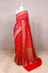 red saree, Crepe Saree, Banarasi saree, wedding saree, party wear saree​