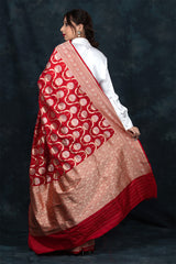 Red & Maroon Handloom Banarasi Saree