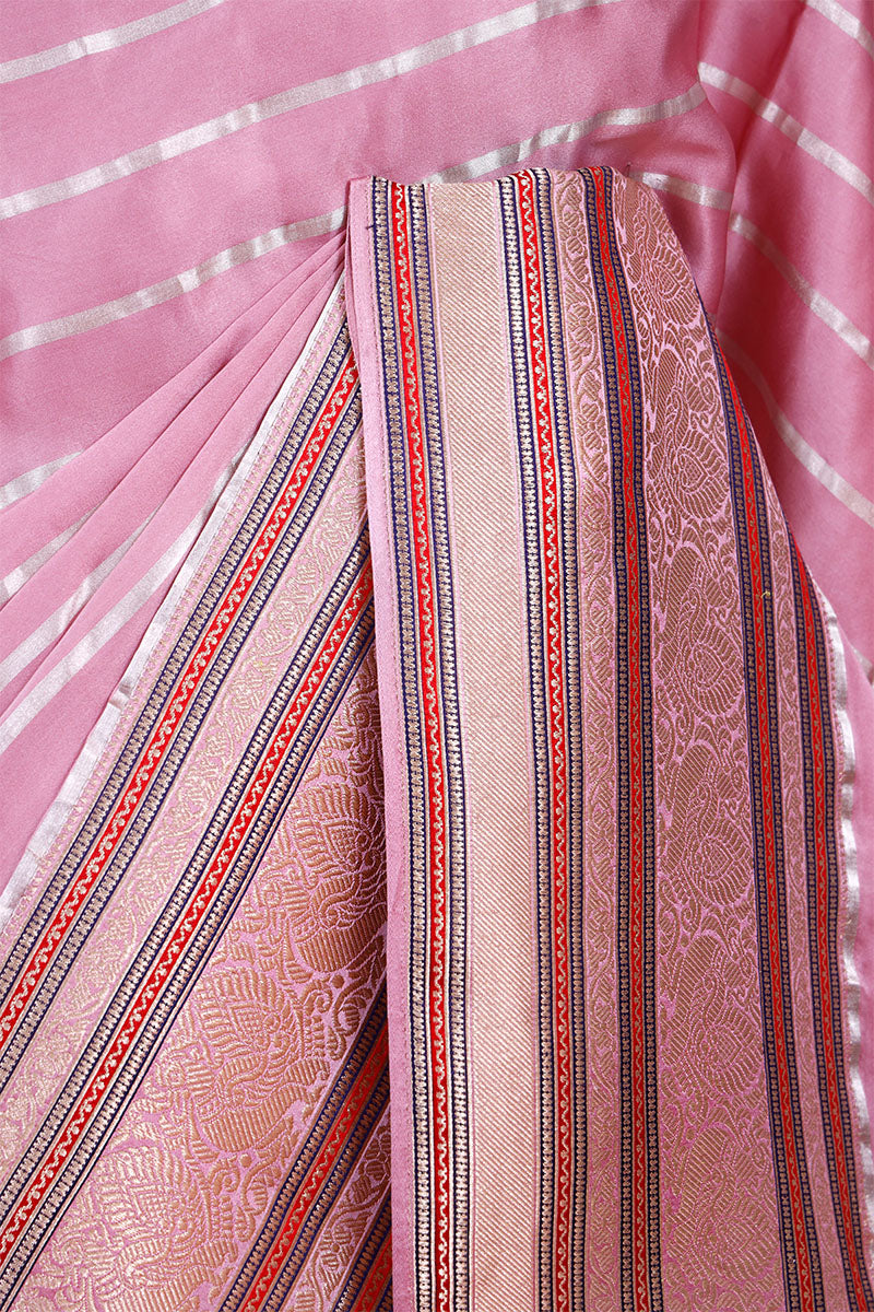 Banarasi Silk Saree with Gold Zari Meenakari Border