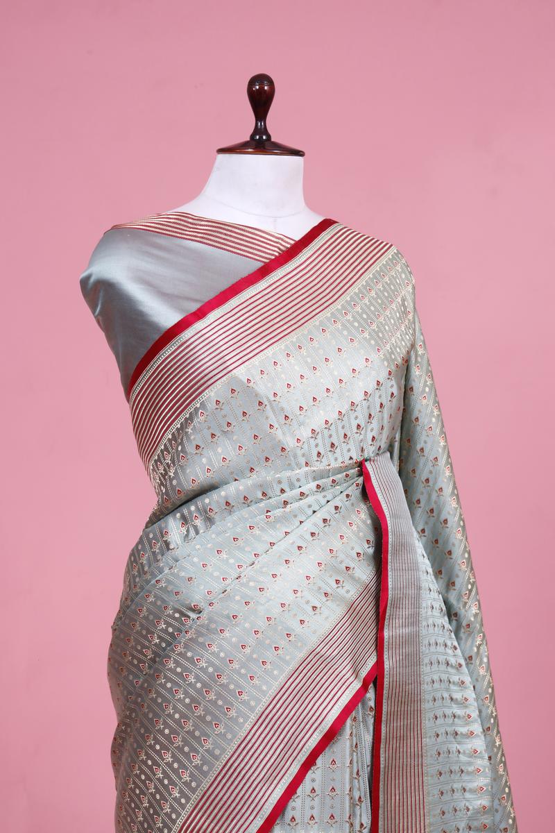 Striped Kadhwa Handloom Satin Silk Banarasi Saree