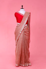 Buy Red Crush Tissue Silk Saree Online