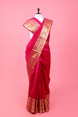 Purple Ethnic Woven Chiniya Silk Saree