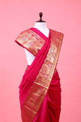 Purple Ethnic Woven Chiniya Silk Saree