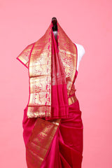 Purple Ethnic Woven Chiniya Silk Saree