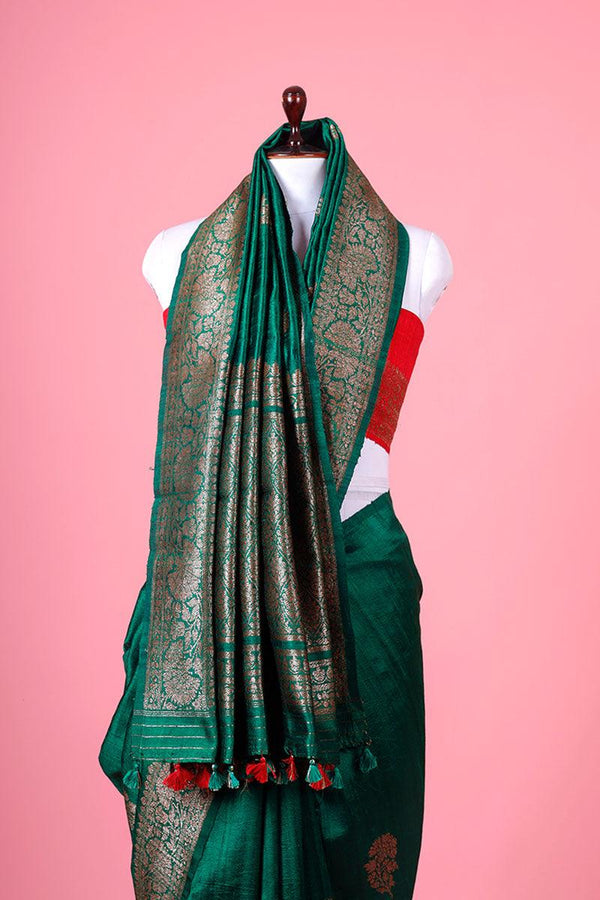 Woven Raw Silk Saree - Chinaya Banaras