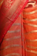 Striped Banarasi Cotton Sarees