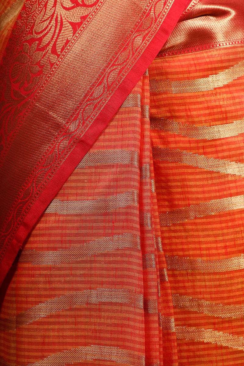 Striped Banarasi Cotton Sarees