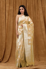 Cotton saree, silk cotton saree, Handloom Cotton Saree, Banarasi Cotton Saree, Yellow Saree, cotton Banarasi saree