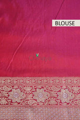 Rose Pink Kadhwa Weave Banarasi Katan Silk Saree - Chinaya Banaras