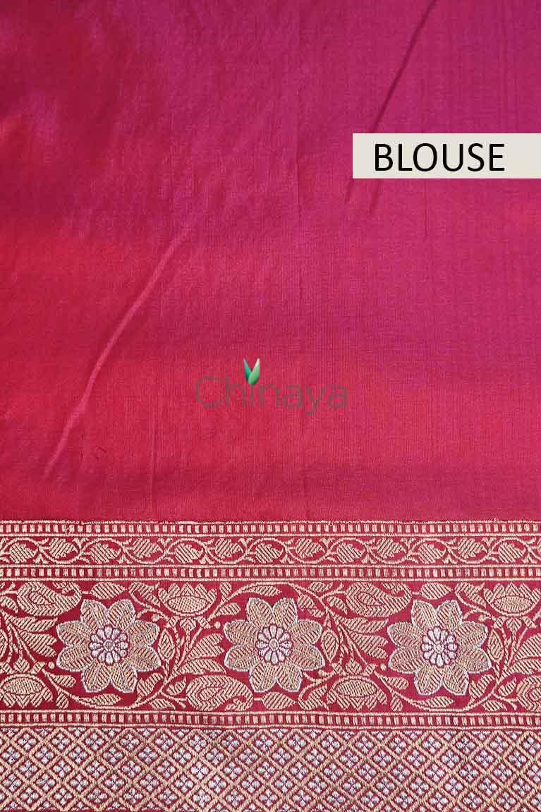 Rose Pink Kadhwa Weave Banarasi Katan Silk Saree - Chinaya Banaras