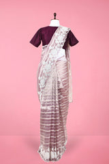 Buy Lilac Tissue Silk Saree Online