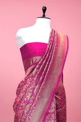 Silk saree, Semi silk saree, Pink Saree, Party wear saree