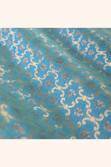 Fabric, Stone Blue fabric, Blue fabric, banarasi fabric, silk fabric, brocade fabric, handloom fabric, indian fabric