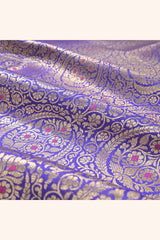 Fabric, Bluish Purple fabric, banarasi fabric, silk fabric, brocade fabric, handloom fabric, indian fabric