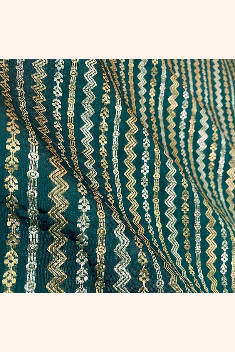 Fabric, green fabric, banarasi fabric, silk fabric, brocade fabric, handloom fabric, indian fabric