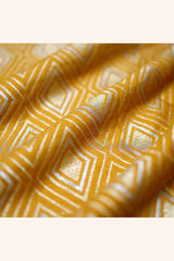 Fabric, Golden Yellow fabric, banarasi fabric, silk fabric, brocade fabric, handloom fabric, indian fabric