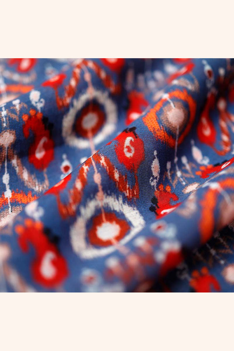 Fabric, Blue fabric, banarasi fabric, silk fabric, Chanderi fabric, Printed fabric, indian fabric