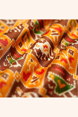 Fabric, Yellow and Brown  fabric, banarasi fabric, silk fabric, brocade fabric, handloom fabric, indian fabric