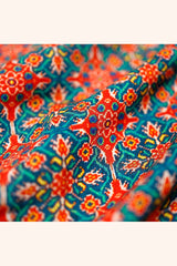 Fabric, Sea Blue fabric, banarasi fabric, silk fabric, brocade fabric, handloom fabric, indian fabric