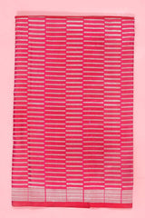 Fucsia Pink Geometrical Banarasi Katan Silk Fabric