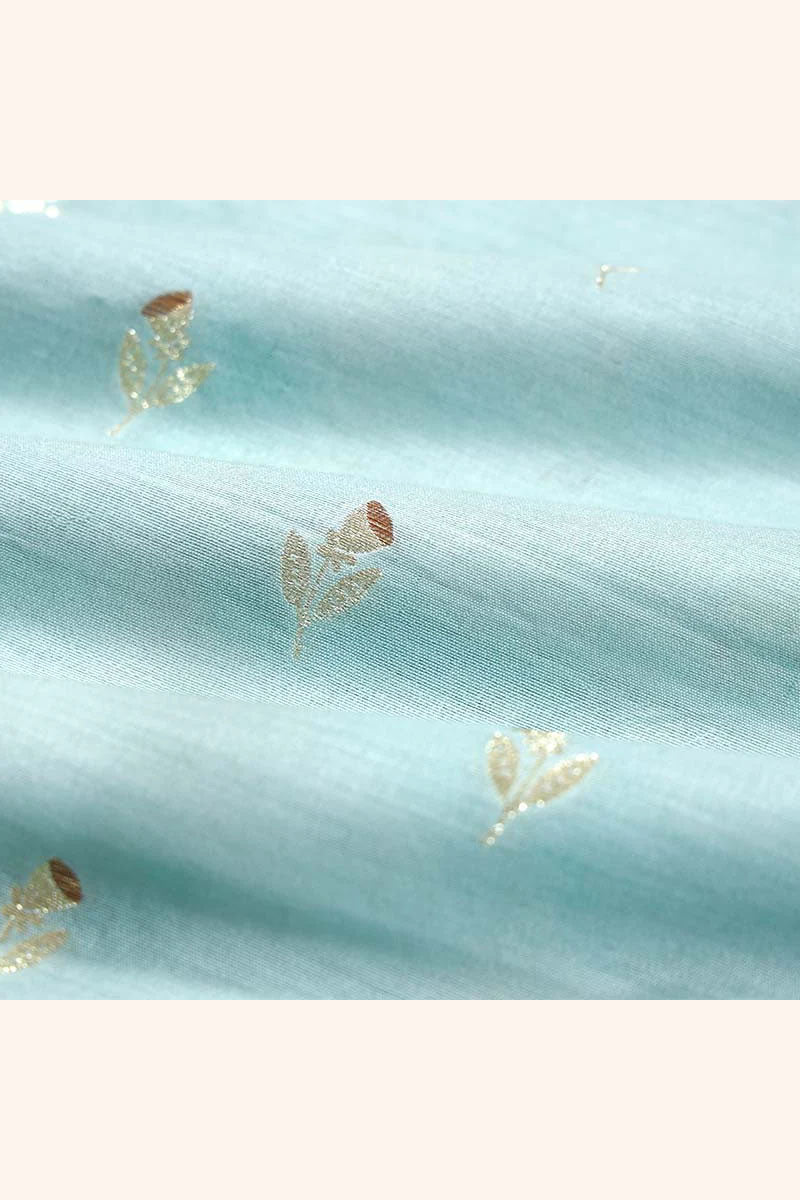 Fabric, Powder Blue fabric, banarasi fabric, silk fabric, brocade fabric, handloom fabric, indian fabric