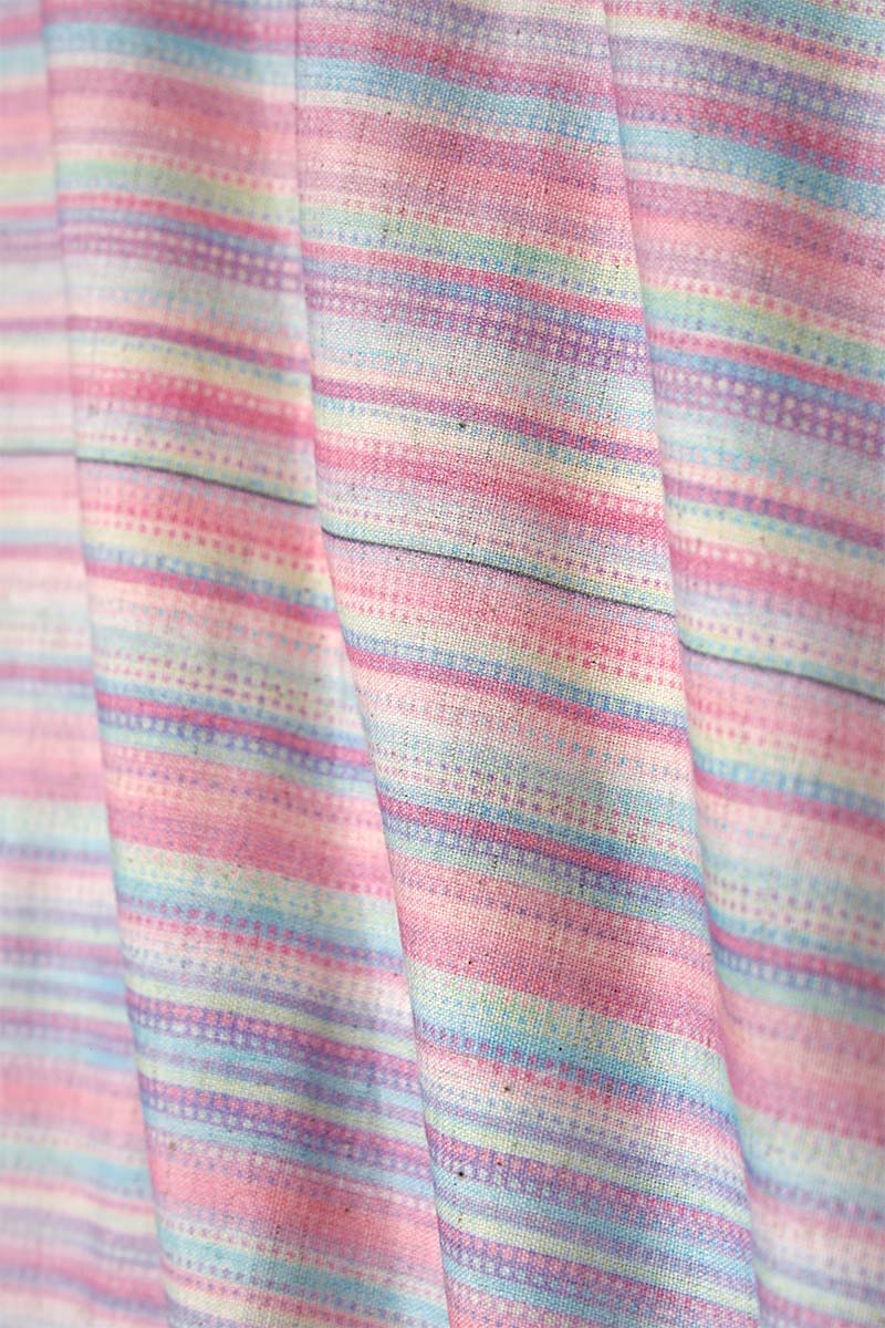 Multicolored Striped Linen Fabric