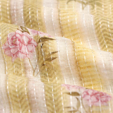 Buy Yellow Floral Printed Linen Fabric 