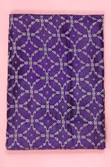 Purple Handloom Banarasi Satin Silk Fabric