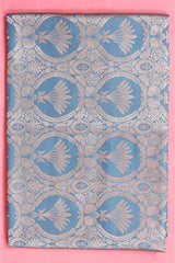 Powder Blue Handloom Banarasi Satin Silk Fabric