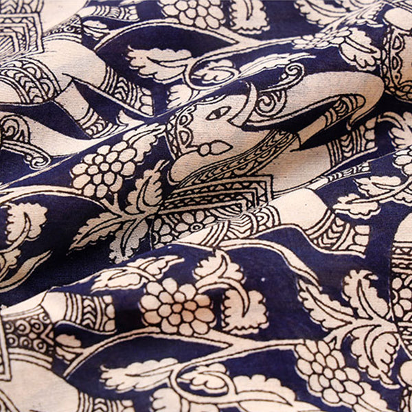 Buy Blue Chanderi Silk Fabric Online