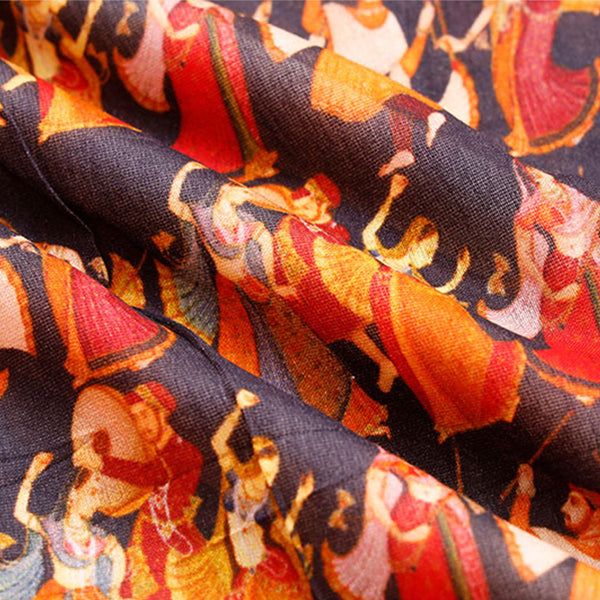 Buy Black Chanderi Silk Fabric Online