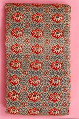 Grey Patola Printed Chanderi Silk Fabric